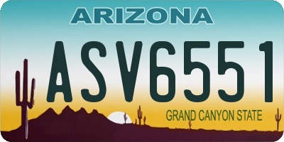 AZ license plate ASV6551