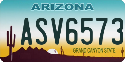 AZ license plate ASV6573