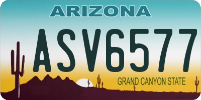 AZ license plate ASV6577