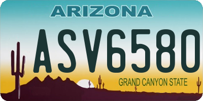 AZ license plate ASV6580