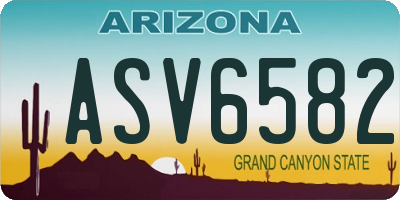 AZ license plate ASV6582