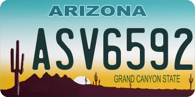 AZ license plate ASV6592