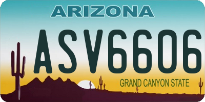 AZ license plate ASV6606