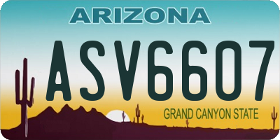 AZ license plate ASV6607