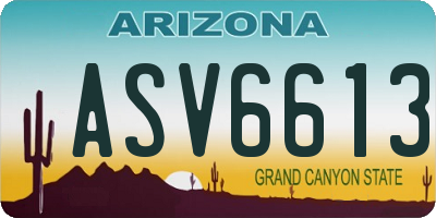 AZ license plate ASV6613