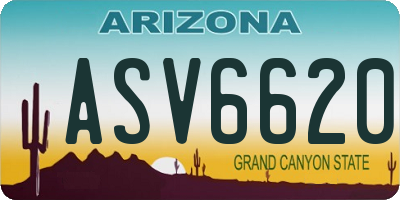 AZ license plate ASV6620