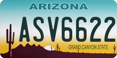 AZ license plate ASV6622