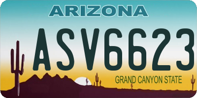 AZ license plate ASV6623