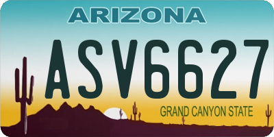 AZ license plate ASV6627