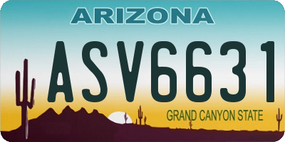 AZ license plate ASV6631