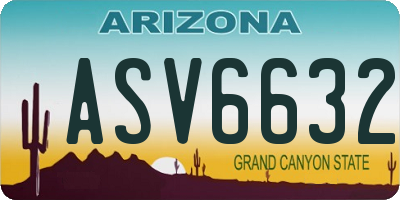AZ license plate ASV6632