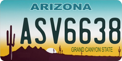 AZ license plate ASV6638