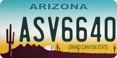 AZ license plate ASV6640