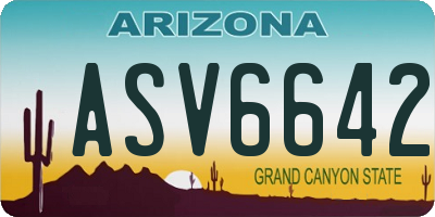 AZ license plate ASV6642