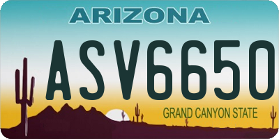 AZ license plate ASV6650