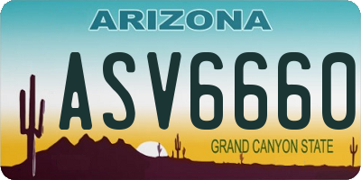 AZ license plate ASV6660