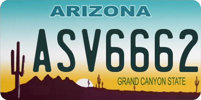 AZ license plate ASV6662