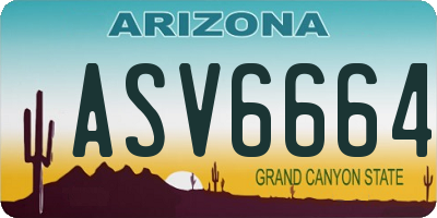 AZ license plate ASV6664
