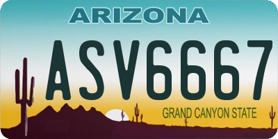 AZ license plate ASV6667