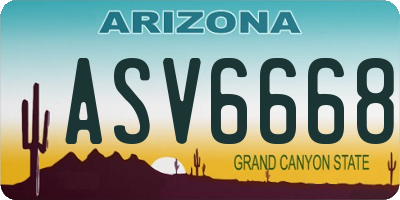 AZ license plate ASV6668