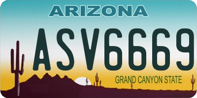 AZ license plate ASV6669