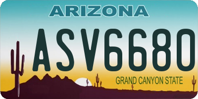 AZ license plate ASV6680