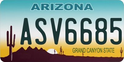 AZ license plate ASV6685