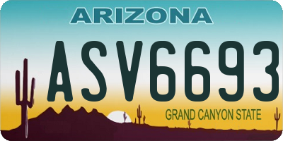 AZ license plate ASV6693