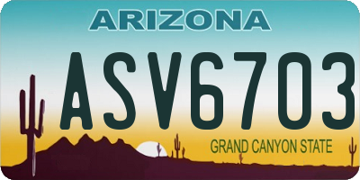 AZ license plate ASV6703