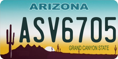 AZ license plate ASV6705
