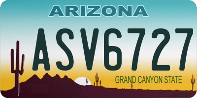 AZ license plate ASV6727