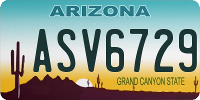 AZ license plate ASV6729