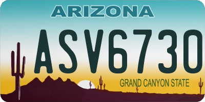 AZ license plate ASV6730