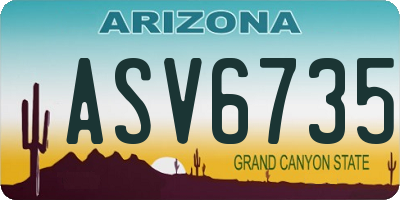 AZ license plate ASV6735