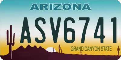 AZ license plate ASV6741
