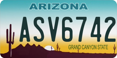 AZ license plate ASV6742