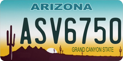 AZ license plate ASV6750