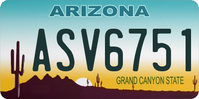AZ license plate ASV6751