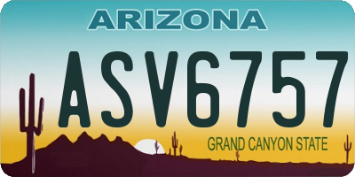 AZ license plate ASV6757
