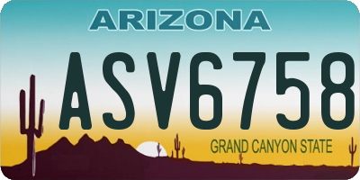 AZ license plate ASV6758
