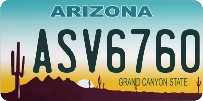 AZ license plate ASV6760