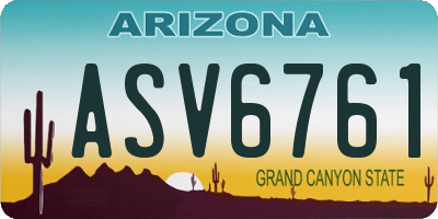 AZ license plate ASV6761