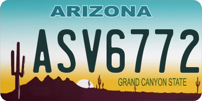 AZ license plate ASV6772