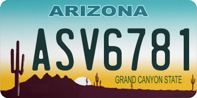 AZ license plate ASV6781