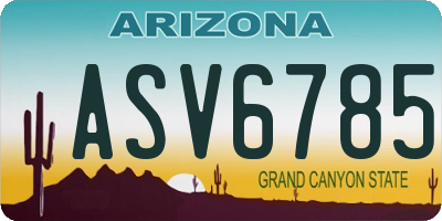 AZ license plate ASV6785
