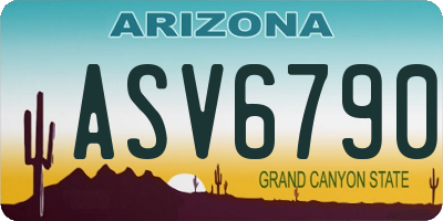 AZ license plate ASV6790