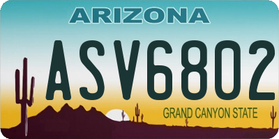 AZ license plate ASV6802