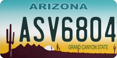 AZ license plate ASV6804