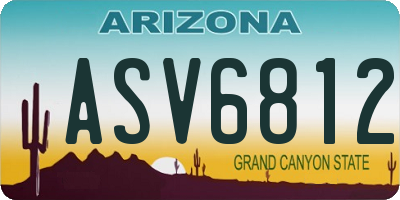 AZ license plate ASV6812