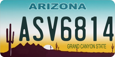 AZ license plate ASV6814